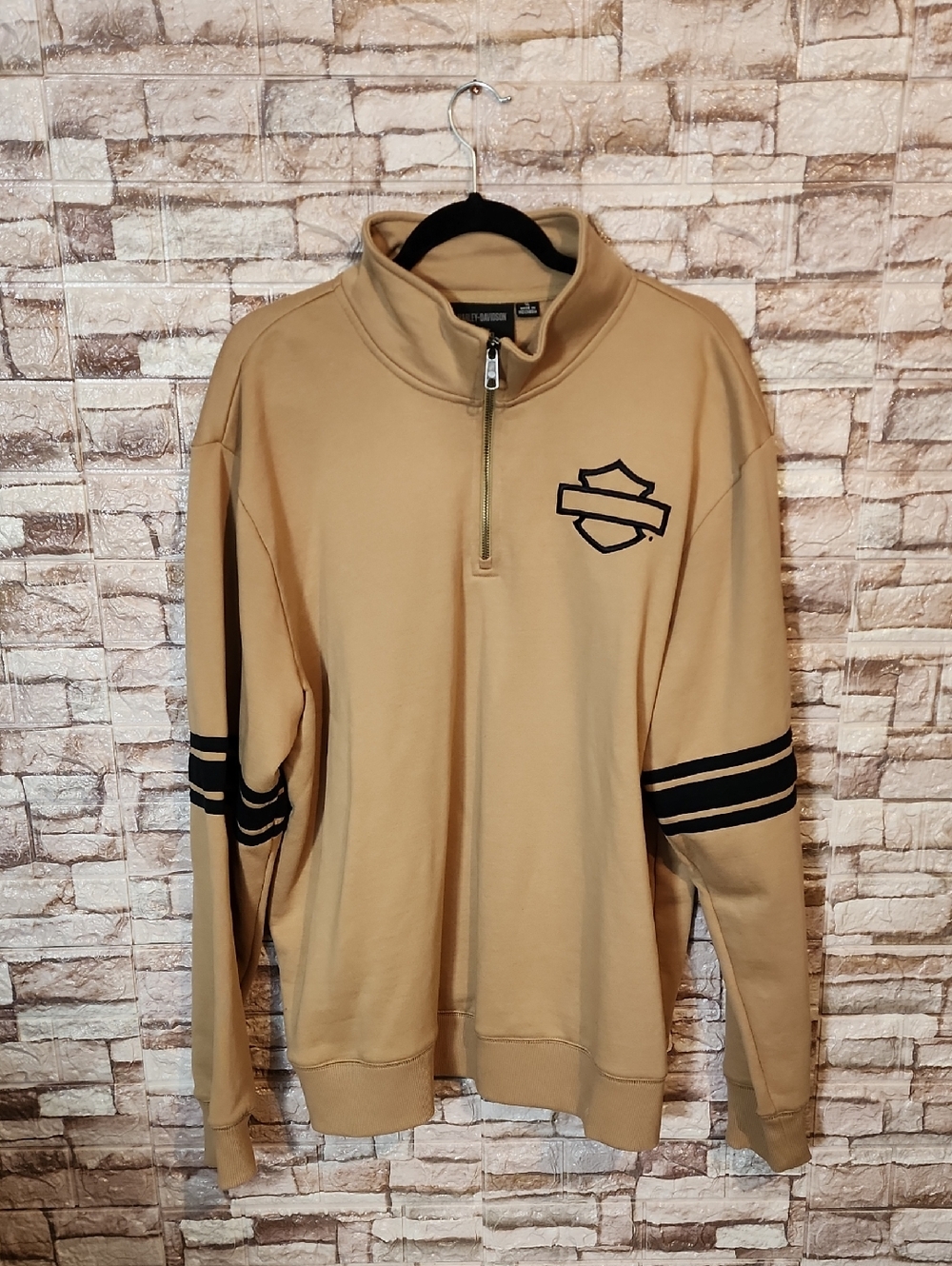 Harley Davidson Men's Tan & Brown Longsleeves Sweatshirt